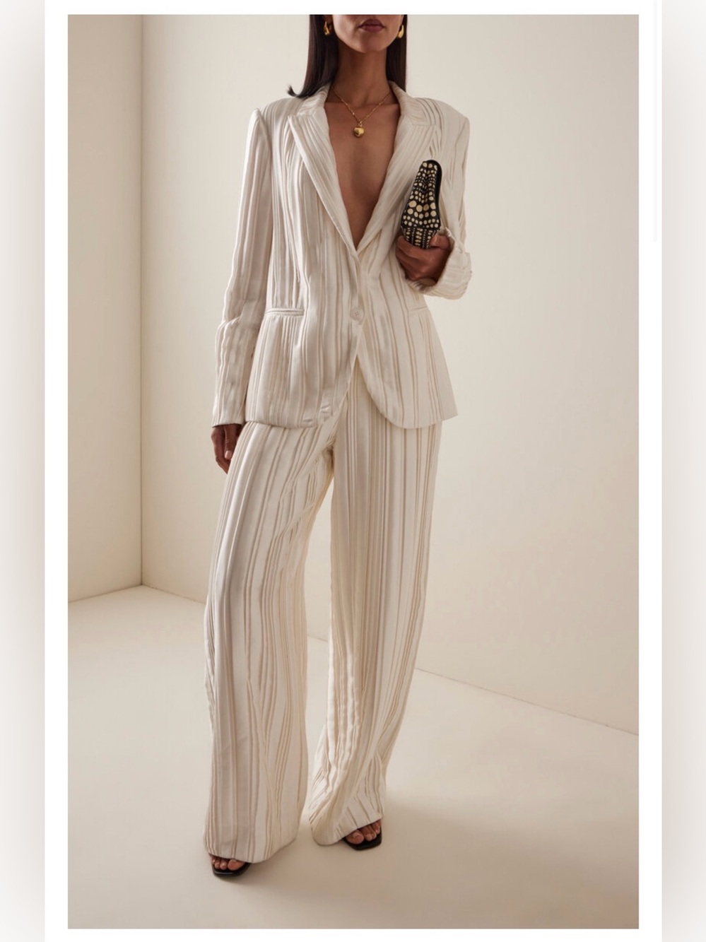 TWP Cream High-Rise Wide-Leg Silk Pants NWT Sz SMALL $989